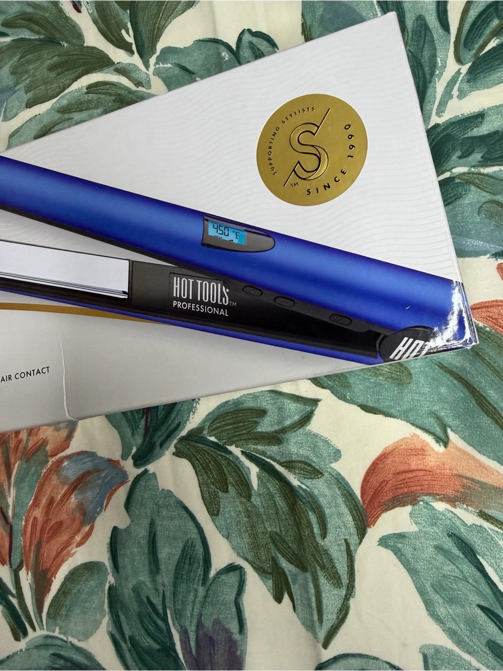 NWT Hot Tools Blue 1" Digital Salon Flat Iron - Picture 4 of 6